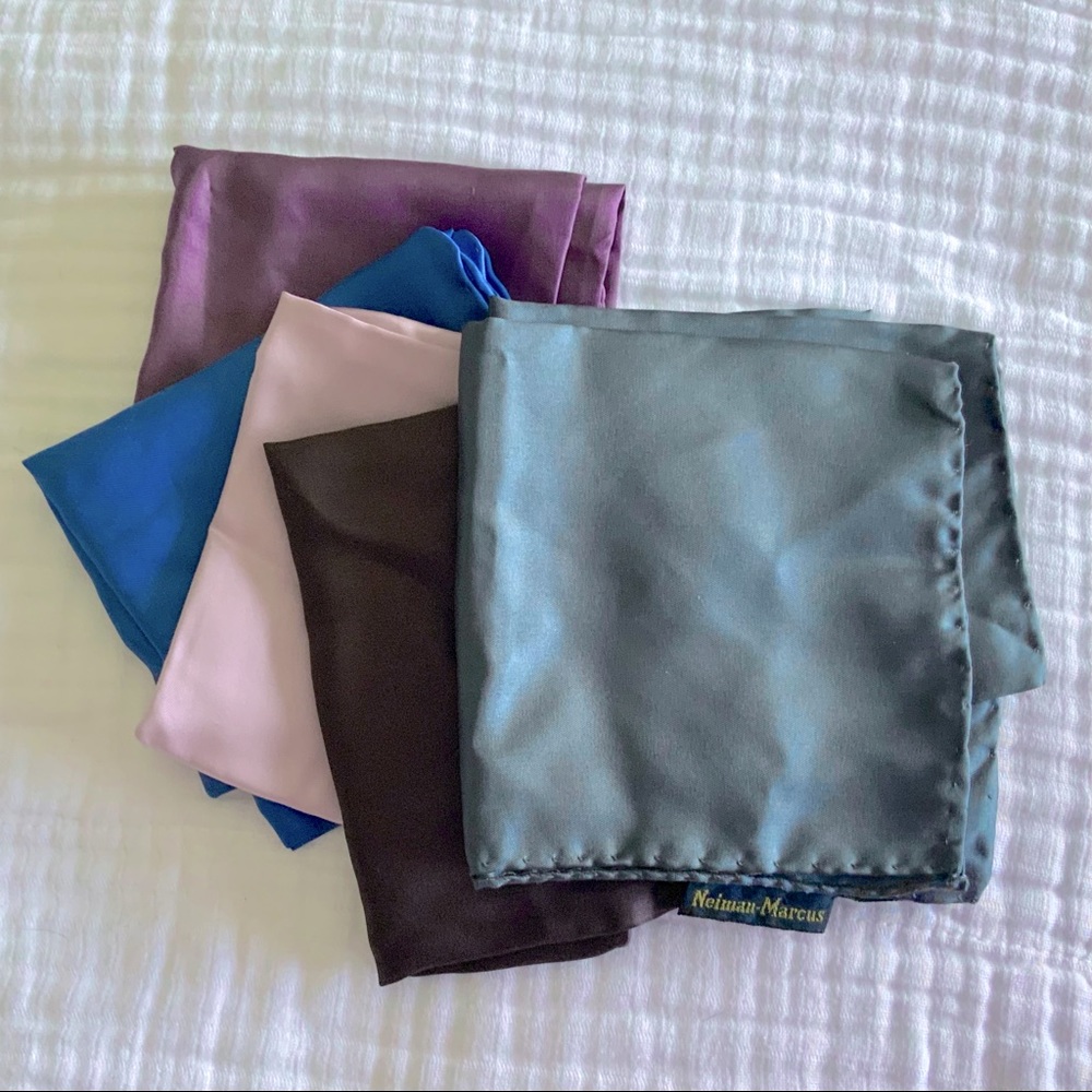 BUNDLE OF 5 SILK POCKET SQUARES